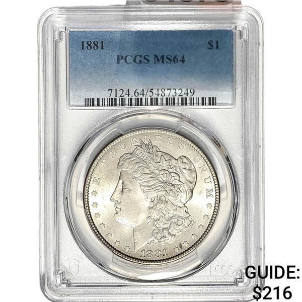 1881 Morgan Silver Dollar PCGS MS64