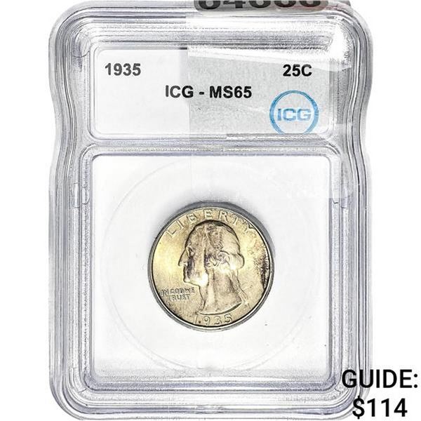 1935 Washington Silver Quarter ICG MS65
