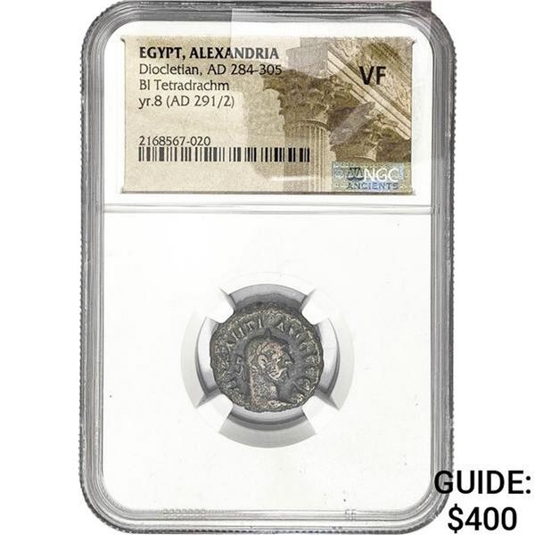 284-305 AD Egypt Alexandria BI tetradrachm NCG VF FALSE