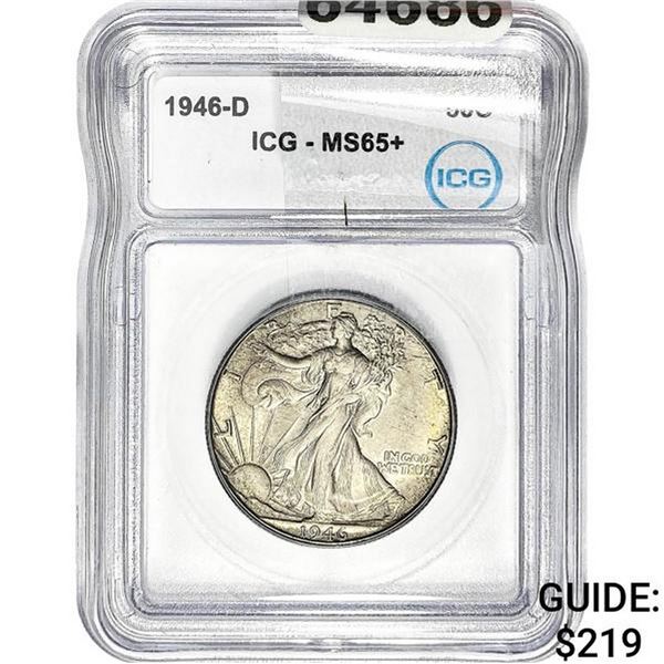 1946-D Walking Liberty Half Dollar ICG MS65+
