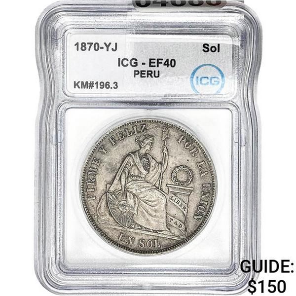 1870-YJ Peru Feliz Silver Sol ICG EF40