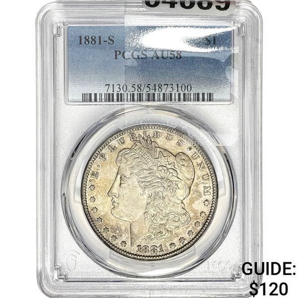 1881-S Morgan Silver Dollar PCGS AU58