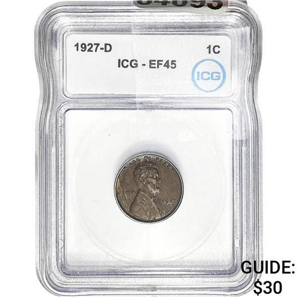 1927-D Wheat Cent ICG EF45