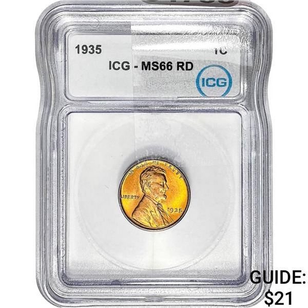1935 Wheat Cent ICG MS66 RD