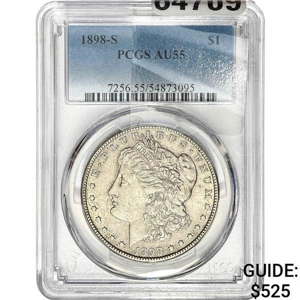 1898-S Morgan Silver Dollar PCGS AU55