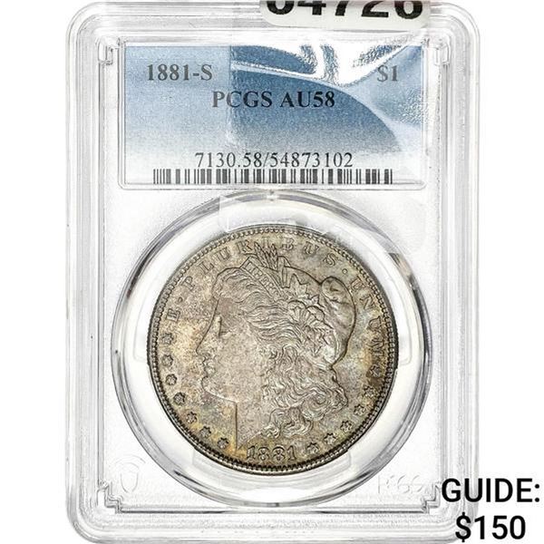 1881-S Morgan Silver Dollar PCGS AU58