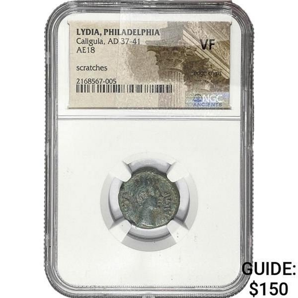 AD 37-41 Lydia Philadelphia Caligula Bronze 18 NGC VF