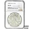 Image 1 : 1987 $1 Silver Eagle NGC MS69