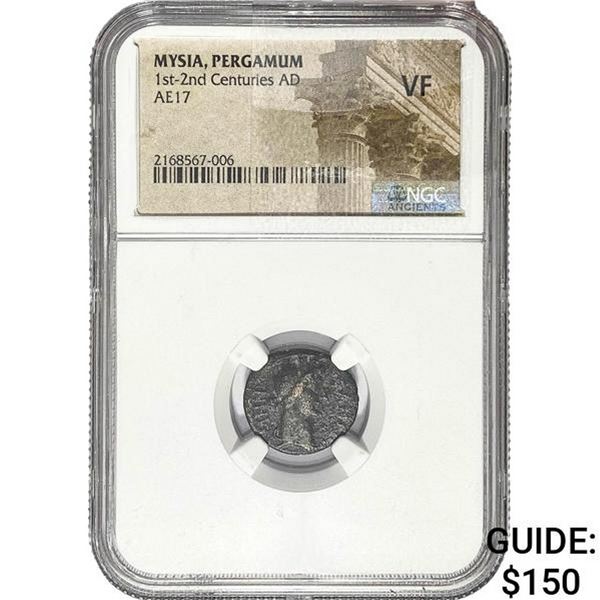 1st-2nd Cent AD Mysia Pergamum Bronze 17 NGC VF