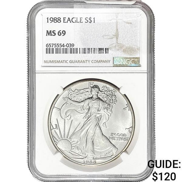 1988 $1 Silver Eagle NGC MS69
