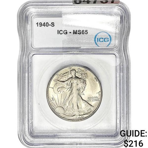 1904-S Walking Liberty Half Dollar ICG MS65