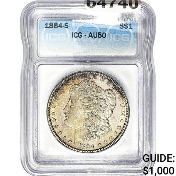 1884-S Morgan Silver Dollar ICG AU50