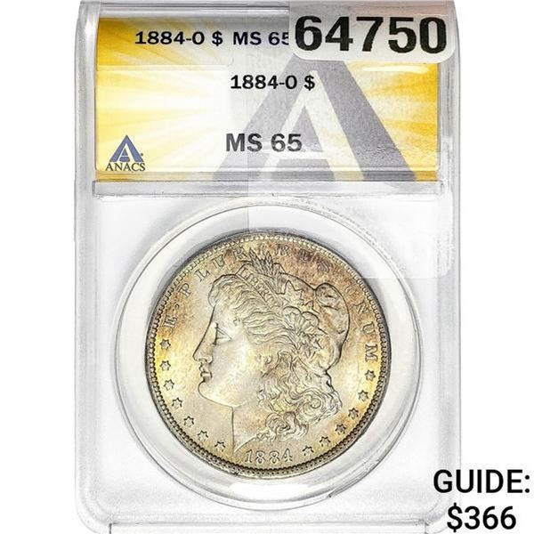 1884-O Morgan Silver Dollar ANACS MS65