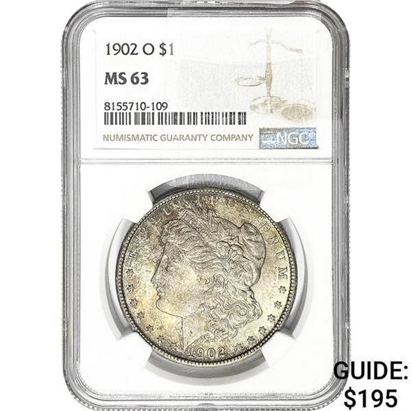 1902-O Morgan Silver Dollar NGC MS63
