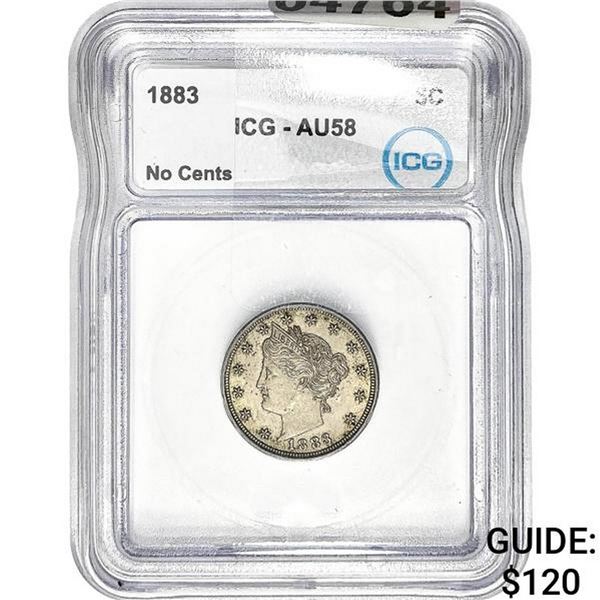 1883 Liberty Victory Nickel ICG AU58