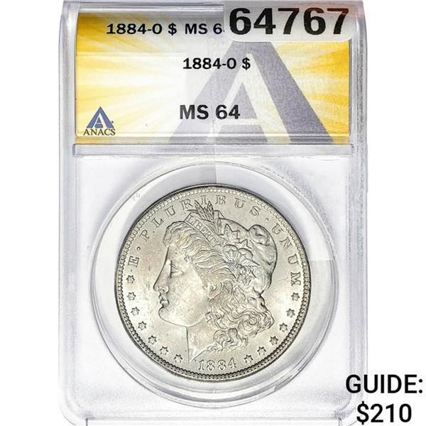 1884-O Morgan Silver Dollar ANACS MS64