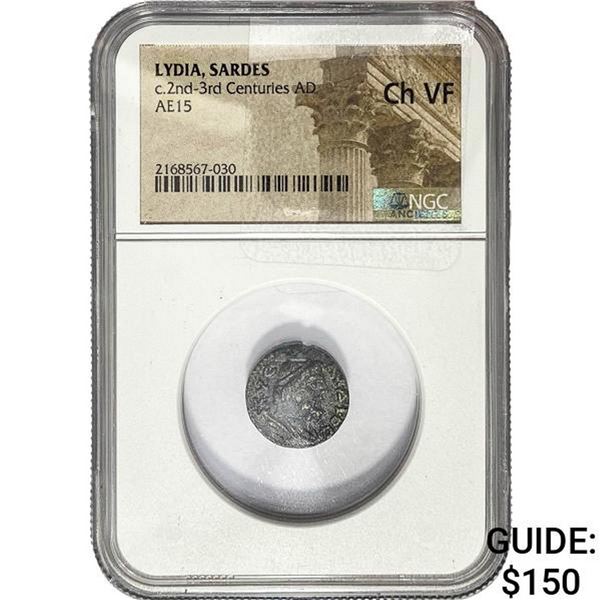 2nd-3rd Cent AD Lydia Sardes Bronze 15 NGC CHVF