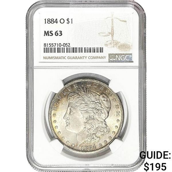 1884-O Morgan Silver Dollar NGC MS63