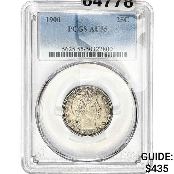 1900 Barber Quarter PCGS AU55