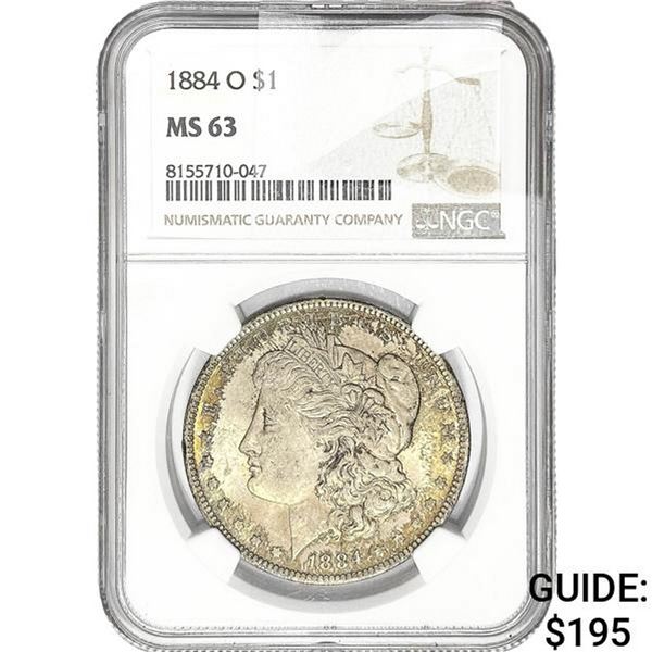 1884-O Morgan Silver Dollar NGC MS63