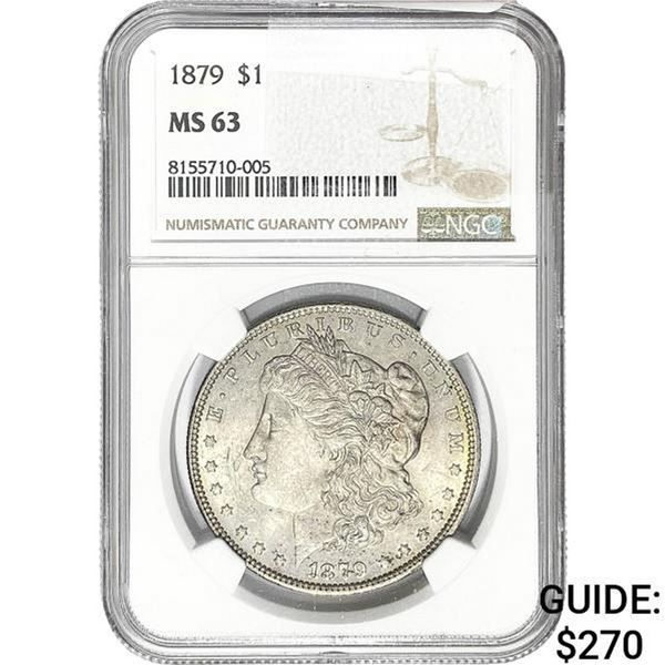 1879 Morgan Silver Dollar NGC MS63