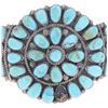 Image 2 : Ca. 1950 Navajo Petit Point Cluster Turquoise Cuff