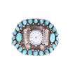 Image 1 : Large Navajo Turquoise Petit Point Silver Bracelet