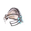 Image 6 : Large Navajo Turquoise Petit Point Silver Bracelet