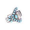 Image 7 : Large Navajo Turquoise Petit Point Silver Bracelet