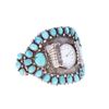 Image 8 : Large Navajo Turquoise Petit Point Silver Bracelet