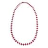 Image 1 : 34.07 RARE Burmese Ruby Diamond Platinum Necklace