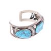 Image 3 : Ca. 1930 Navajo Old Pawn Silver Turquoise Bracelet
