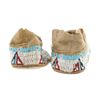 Image 9 : 19th C. Cheyenne Beaded Buffalo Hide Moccasins
