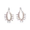 Image 6 : Navajo Squash Blossom Turquoise Earrings - Signed