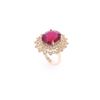 Image 1 : 17.67ct Ruby & Diamond 14k Yellow Gold Ring