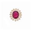 Image 2 : 17.67ct Ruby & Diamond 14k Yellow Gold Ring