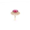 Image 4 : 17.67ct Ruby & Diamond 14k Yellow Gold Ring