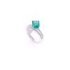 Image 2 : Freeform 2.07ct Emerald & Diamond Platinum Ring