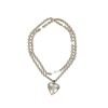 Image 2 : Mexican Silver Pearl Concho Heart Necklace