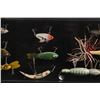 Image 5 : Twelve Early Fishing Lures In Display Case 1960-80
