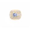 Image 1 : Unheated Sapphire 3.0ct VS2 Diamond 18k Gold Ring