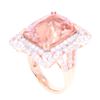Image 7 : 12.12ct Morganite VS1 Diamond & 14k Two Tone Ring