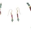 Image 2 : Vintage 14K Gold Jade & Garnet Necklace & Earrings