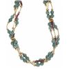 Image 3 : Vintage 14K Gold Jade & Garnet Necklace & Earrings