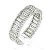 Image 9 : Vintage Platinum 4.60 ctw Straight Baguette Prong Set Diamond Eternity Band Ring