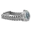 Image 4 : Rolex Ladies Quickset Stainless Steel Black Dial 18K Diamond And Emerald Bezel D