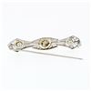 Image 5 : Antique Art Deco Black Starr Frost Platinum GIA Natural Pearl & Diamond Bar Pin