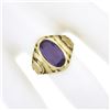 Image 3 : Collectible Antique 14k Yellow Gold Oval Bezel Set Amethyst Detailed Class Ring