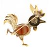 Image 3 : Vintage 14k Gold Banded Agate & Multicolor Enamel Running Rooster Pin Brooch