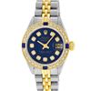 Image 3 : Rolex Ladies Quickset Two Tone Blue Diamond And Sapphire Datejust Wristwatch 26M
